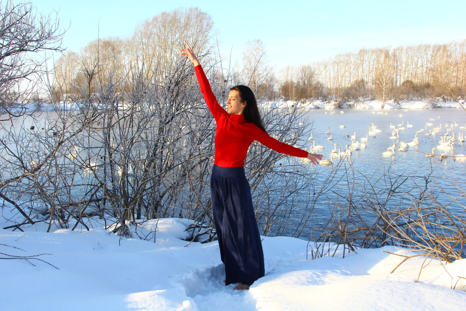 Лебединое и Голубые озёра: зимний Алтай